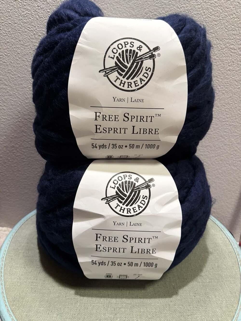 Loops & Threads Free Spirit Yarn Navy Blue 2 Pack
